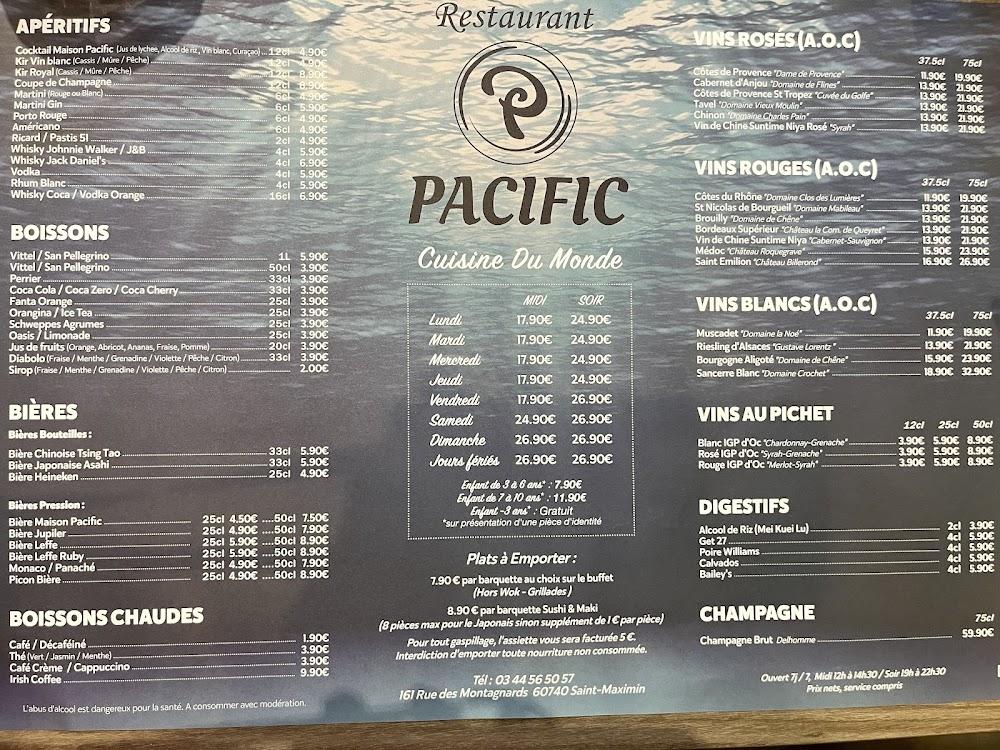 Restaurant Pacific - Menu Image 3